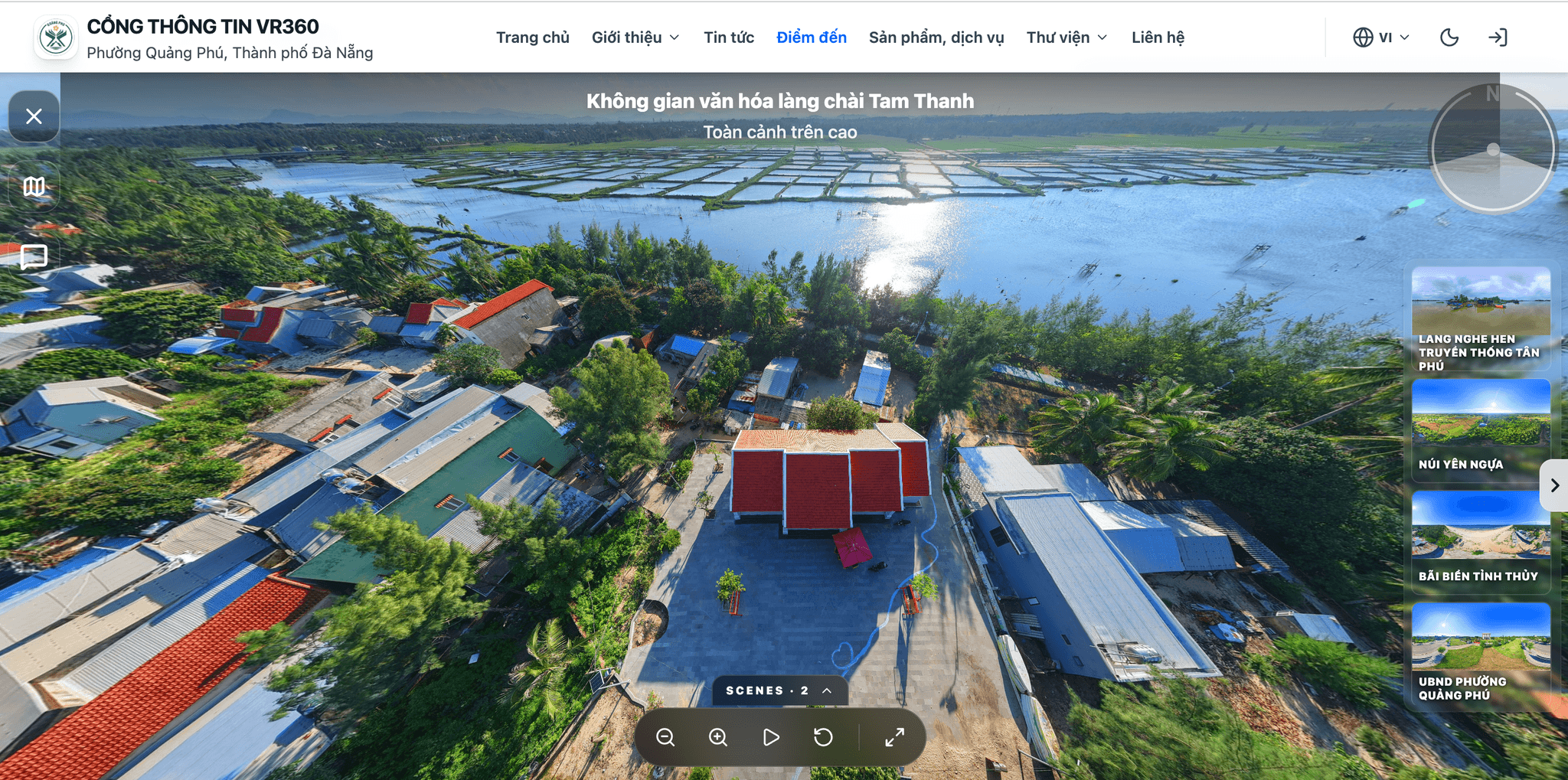 Giao diện cổng VR360 do Công ty TNHH Fixcom phối hợp với UBND phường Quảng Phú thực hiện