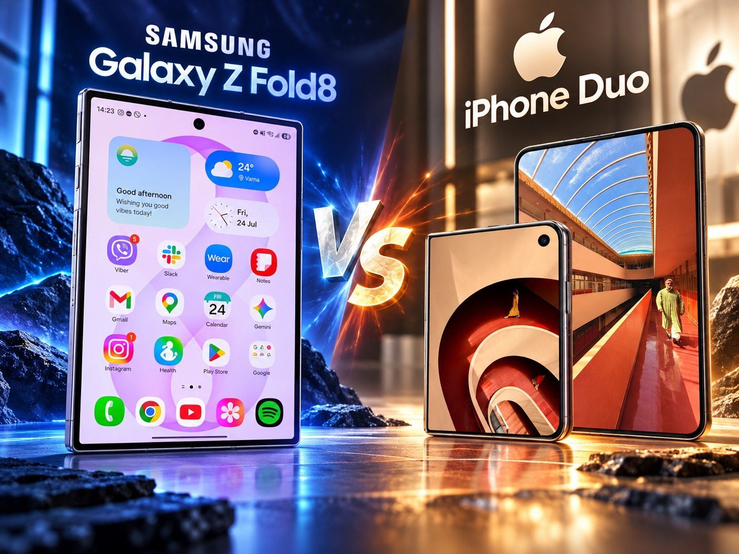 Cuộc chiến smartphone màn hình gập giữa Galaxy Z Fold8 và iPhone Duo