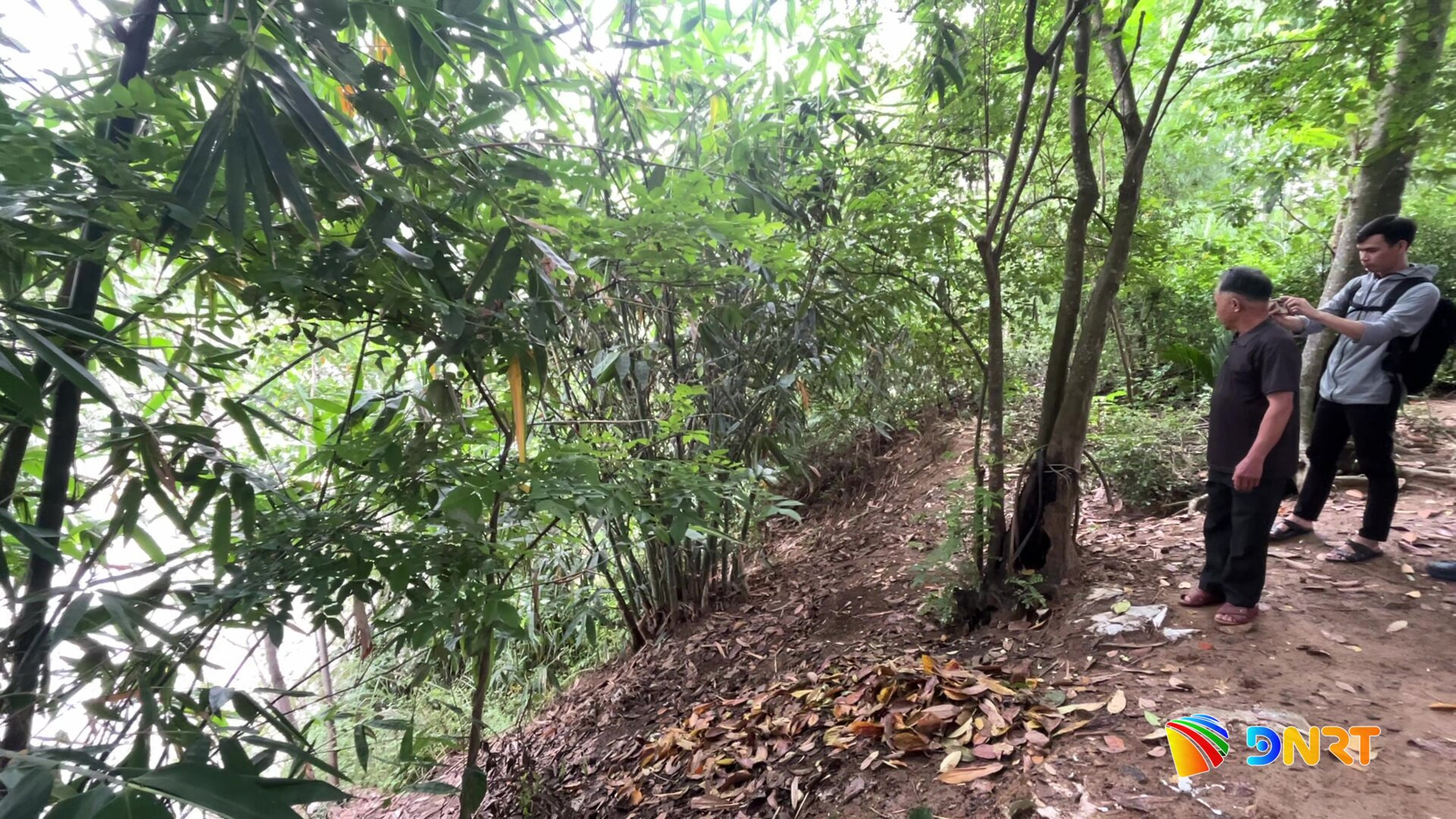 Dấu vết sạt lở tại vườn nhà người dân ở thôn Hà Tân, xã Thượng Đức. Ảnh: XUÂN SƠN