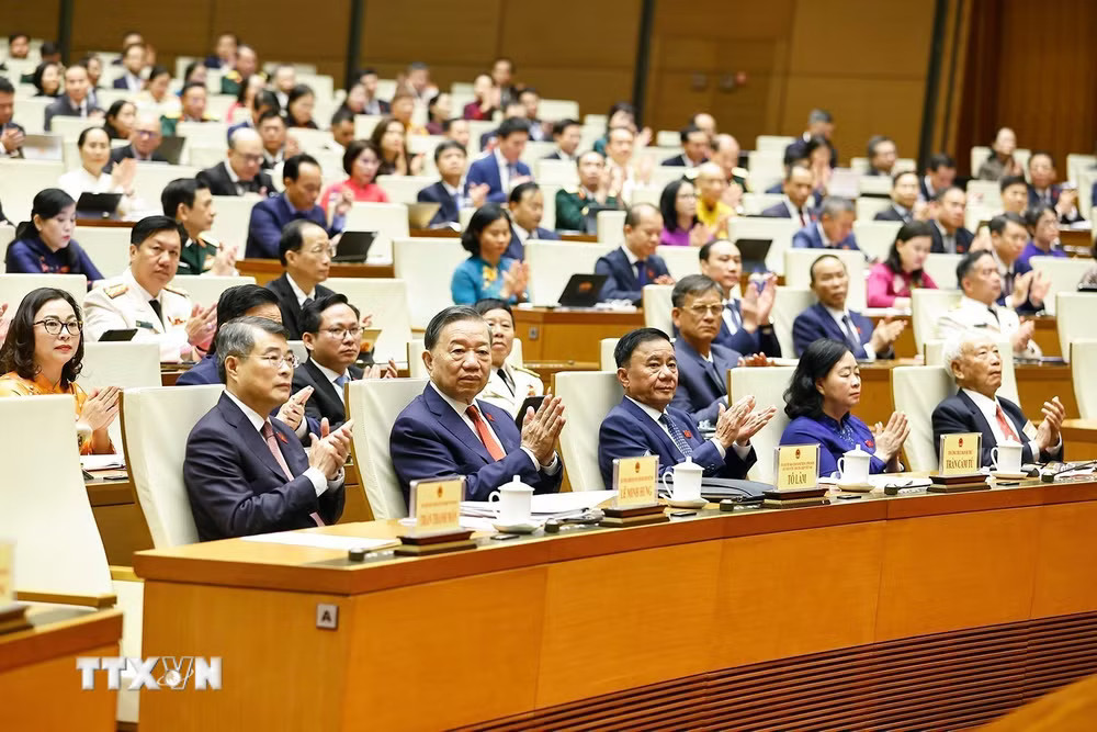 Tổng Bí thư, Chủ tịch nước Tô Lâm và lãnh đạo Đảng, Nhà nước dự khai mạc Kỳ họp thứ hai, Quốc hội khóa XVI. (Ảnh: Doãn Tấn/TTXVN) ttxvn_khai-mac.jpg