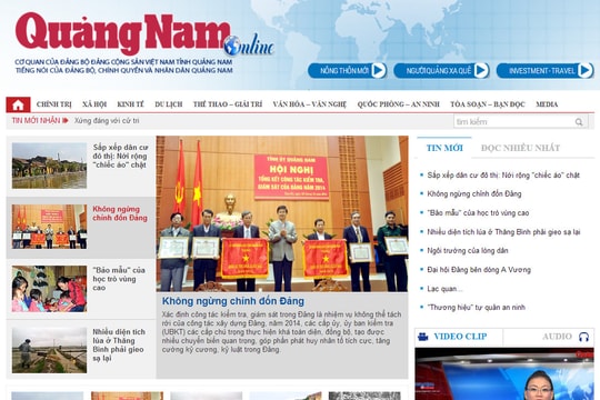 Báo Quảng Nam điện tử thay đổi giao diện