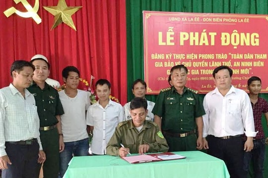 Phát động "Toàn dân tham gia bảo vệ chủ quyền lãnh thổ, an ninh biên giới quốc gia trong tình hình mới" tại xã La Êê