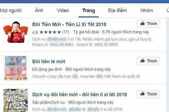 Tràn lan dịch vụ đổi tiền mới online