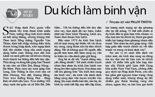 Du kích làm binh vận