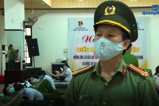 Công an tỉnh Quảng Nam hiến máu tình nguyện