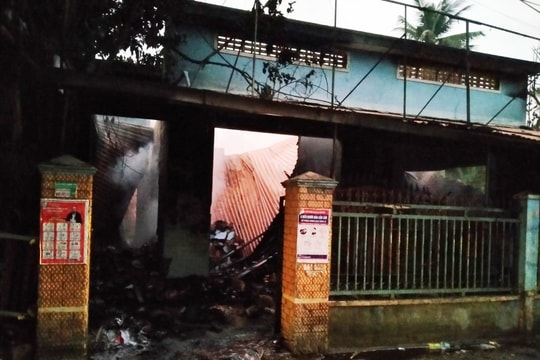 Cháy tiệm tạp hóa ở xã Tiên Mỹ