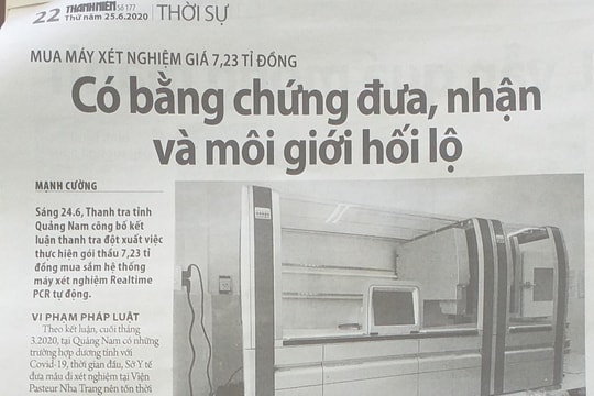 Sở Thông tin và truyền thông Quảng Nam đề nghị Báo Thanh Niên cải chính thông tin không đúng sự thật