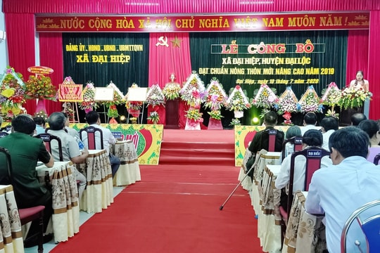 Xã Đại Hiệp công bố đạt chuẩn nông thôn mới nâng cao năm 2019