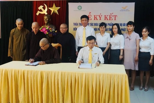 Hợp tác triển khai các dịch vụ ưu đãi của Bưu điện đến phật tử