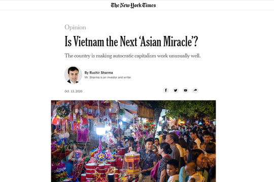New York Times: Kỳ tích châu Á tiếp theo là Việt Nam?
