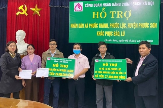 Công đoàn Ngân hàng CSXH hỗ trợ người dân Phước Sơn