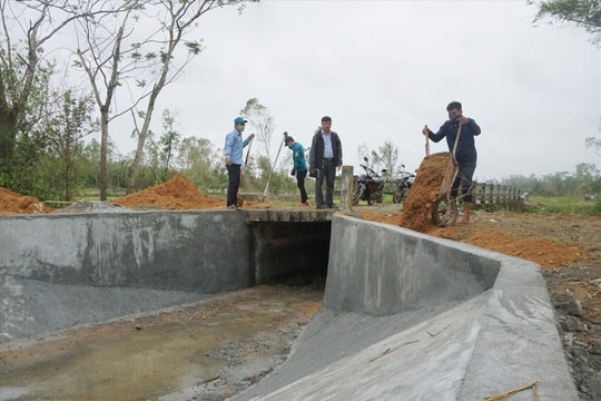 Thăng Bình tập trung gia cố kênh mương