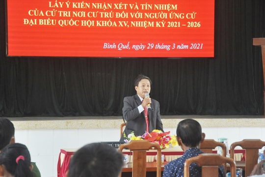 Lấy ý kiến cử tri nơi cư trú đối với người tự ứng cử đại biểu Quốc hội