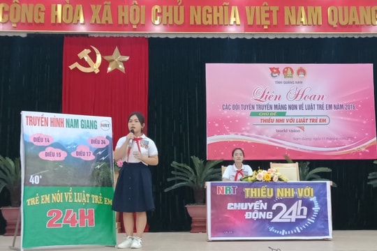 Hơn 100 đội viên tham gia Liên hoan tuyên truyền măng non về Luật Trẻ em