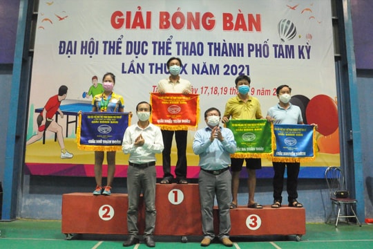 Phường An Sơn giành giải nhất toàn đoàn giải bóng bàn TP.Tam Kỳ