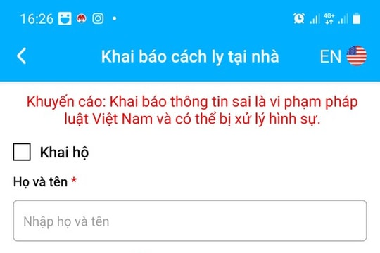 Ứng dụng giám sát, hỗ trợ người cách ly y tế tại nhà trên điện thoại thông minh