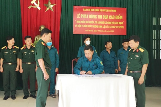 Ban Chỉ huy Quân sự Phú Ninh phát động thi đua tri ân người có công