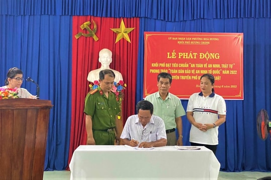 Phường Hòa Hương phát động xây dựng khối phố đạt tiêu chuẩn “an toàn về an ninh trật tự”