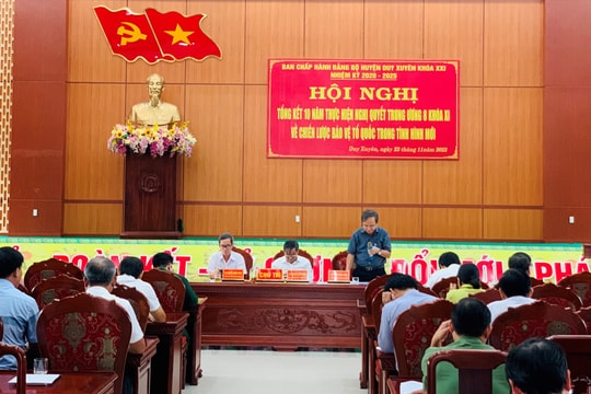 Duy Xuyên tổng kết 10 năm thực hiện Nghị quyết Trung ương 8 (khóa XI) về Chiến lược bảo vệ Tổ quốc trong tình hình mới