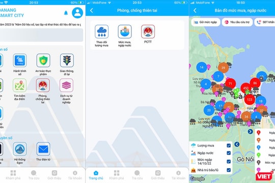 Đưa bản đồ mưa và ngập nước lên ứng dụng Danang Smart City