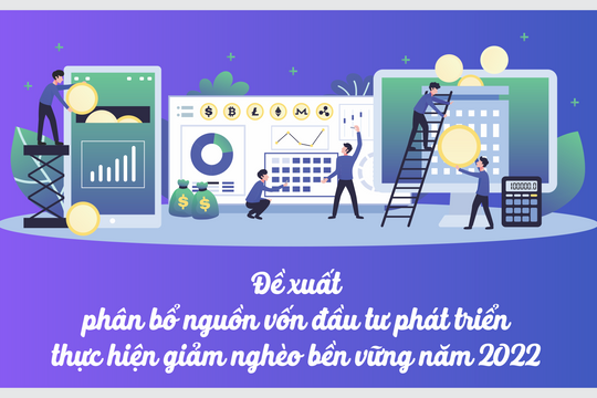 [Infographic] - Đề xuất phân bổ nguồn vốn đầu tư phát triển thực hiện giảm nghèo bền vững năm 2022
