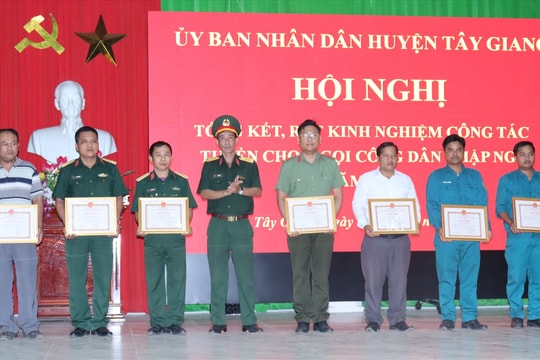 Tây Giang hoàn thành 100% chỉ tiêu gọi công dân nhập ngũ năm 2023
