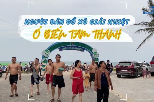 [VIDEO] - Người dân đổ xô giải nhiệt ở biển Tam Thanh
