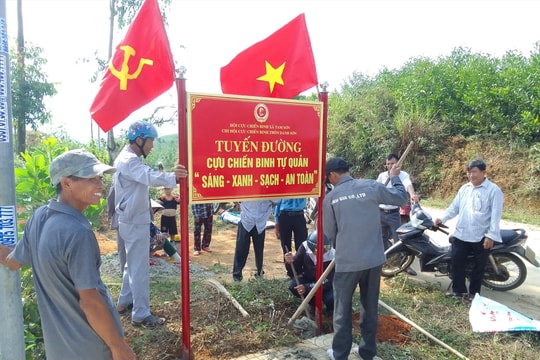 Xanh sạch đẹp tuyến đường cựu chiến binh tự quản ở Tam Sơn