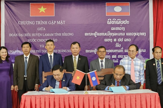 Thành phố Tam Kỳ (Quảng Nam) và huyện Lạ Màm (tỉnh Sê Kông, Lào) ký kết chương trình hợp tác giai đoạn 2023 - 2028