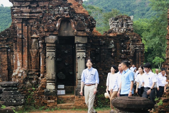 Japanese Crown Prince Akishino and Crown Princess Kiko visit My Son Sanctuary