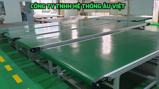 Băng tải PVC xanh Âu Việt - Giải pháp vận chuyển hàng hóa hiệu quả