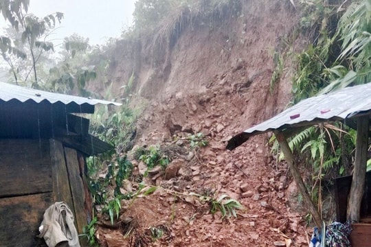 Xã Trà Bui sơ tán 11 hộ dân phòng tránh sạt lở