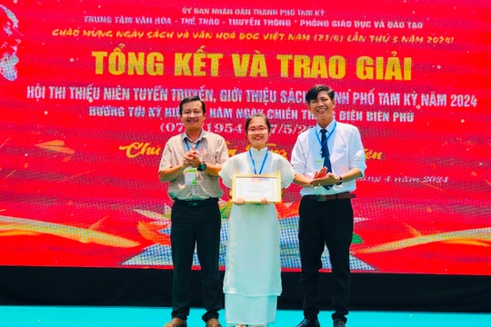 Học sinh Trường THCS Lý Tự Trọng giành giải A trong H ội thi thiếu niên tuyên truyền, giới thiệu sách TP.Tam Kỳ
