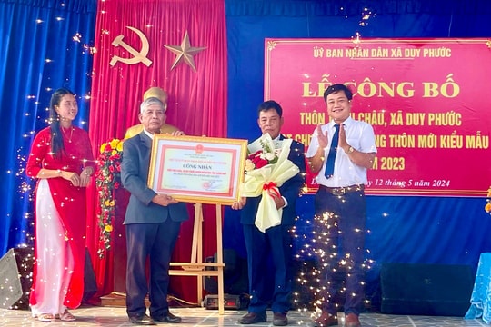 Xã Duy Phước có thêm 2 thôn nông thôn mới kiểu mẫu