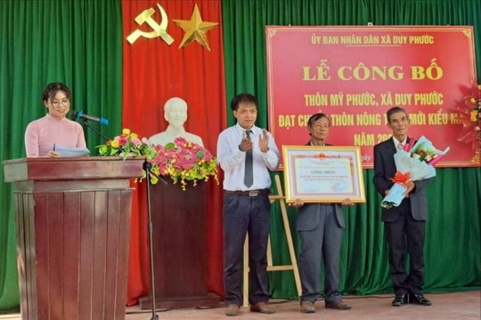 Duy Xuyên có 33 thôn đạt chuẩn thôn nông thôn mới kiểu mẫu