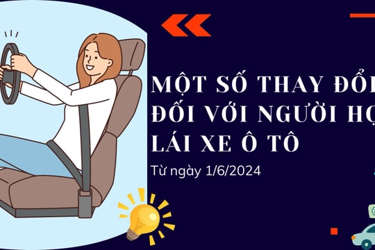 Một số thay đổi đối với người học lái xe ô tô từ ngày 1/6/2024