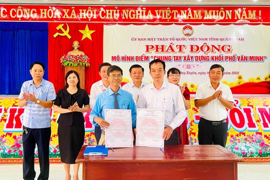 Mặt trận tỉnh Quảng Nam phát động mô hình điểm “Chung tay xây dựng khối phố văn minh”