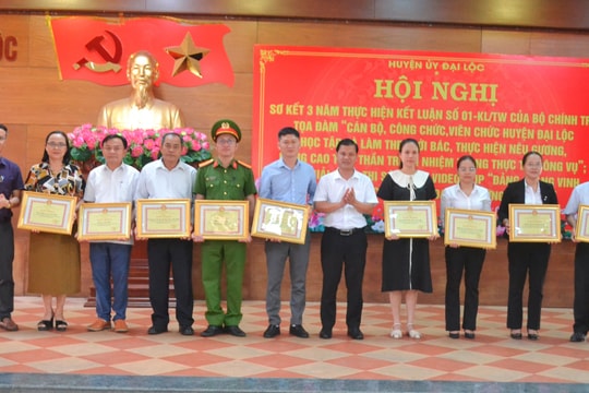 Đại Lộc: Tuyên dương nhiều tập thể, cá nhân tiêu biểu trong thực hiện Kết luận số 01