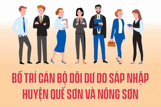 Bố trí cán bộ dôi dư do sáp nhập huyện Quế Sơn và Nông Sơn