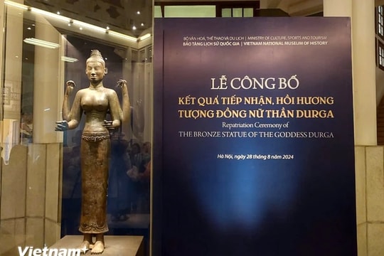 Tượng nữ thần Durga lần đầu ra mắt công chúng kể từ khi hồi hương