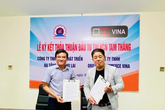 ‏CIZIDCO và OCC Vina ký kết thỏa thuận đầu tư trị giá hơn 7,2 triệu USD tại KCN Tam Thăng‏
