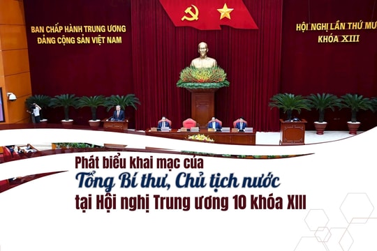 Phát biểu khai mạc của Tổng Bí thư, Chủ tịch nước tại Hội nghị Trung ương 10 khóa XIII