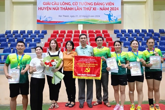 Xã Tam Giang nhất toàn đoàn Giải cầu lông - cờ tướng đảng viên huyện Núi Thành