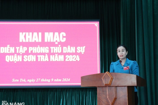 Diễn tập phòng thủ dân sự quận Sơn Trà với tình huống ứng phó siêu bão đổ bộ