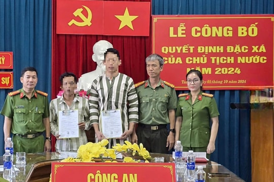 Tam Kỳ công bố quyết định đặc xá năm 2024 cho 2 phạm nhân