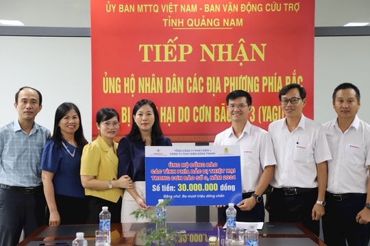 ‏Cán bộ, nhân viên Công ty Thủy điện Sông Tranh ủng hộ 75 triệu đồng giúp đồng bào bị thiệt hại do bão số 3‏