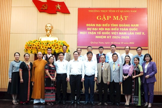 Thường trực Tỉnh ủy Quảng Nam gặp mặt Đoàn đại biểu dự Đại hội đại biểu toàn quốc MTTQ Việt Nam nhiệm kỳ 2024 - 2029