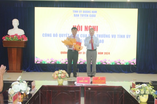 Ông Phạm Hồng Quảng được bổ nhiệm làm Phó Trưởng ban Tuyên giáo Tỉnh ủy Quảng Nam