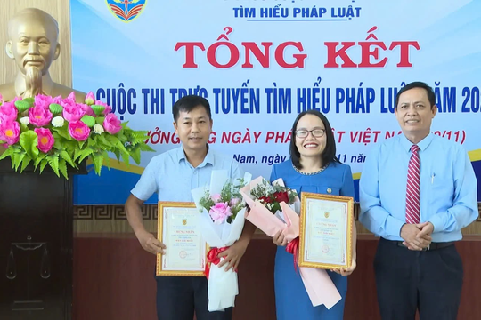 Sở Tư pháp Quảng Nam tổng kết, trao giải cuộc thi tìm hiểu pháp luật