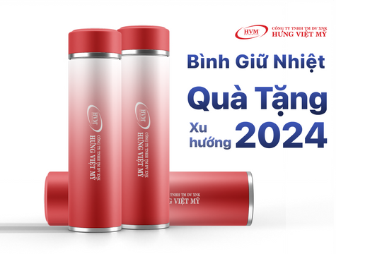 Bộ quà tặng bình giữ nhiệt in logo cao cấp cho khách hàng dịp Tết